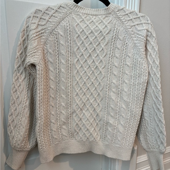 Sezane Cream Cable Knit Cardigan - Picture 4 of 6